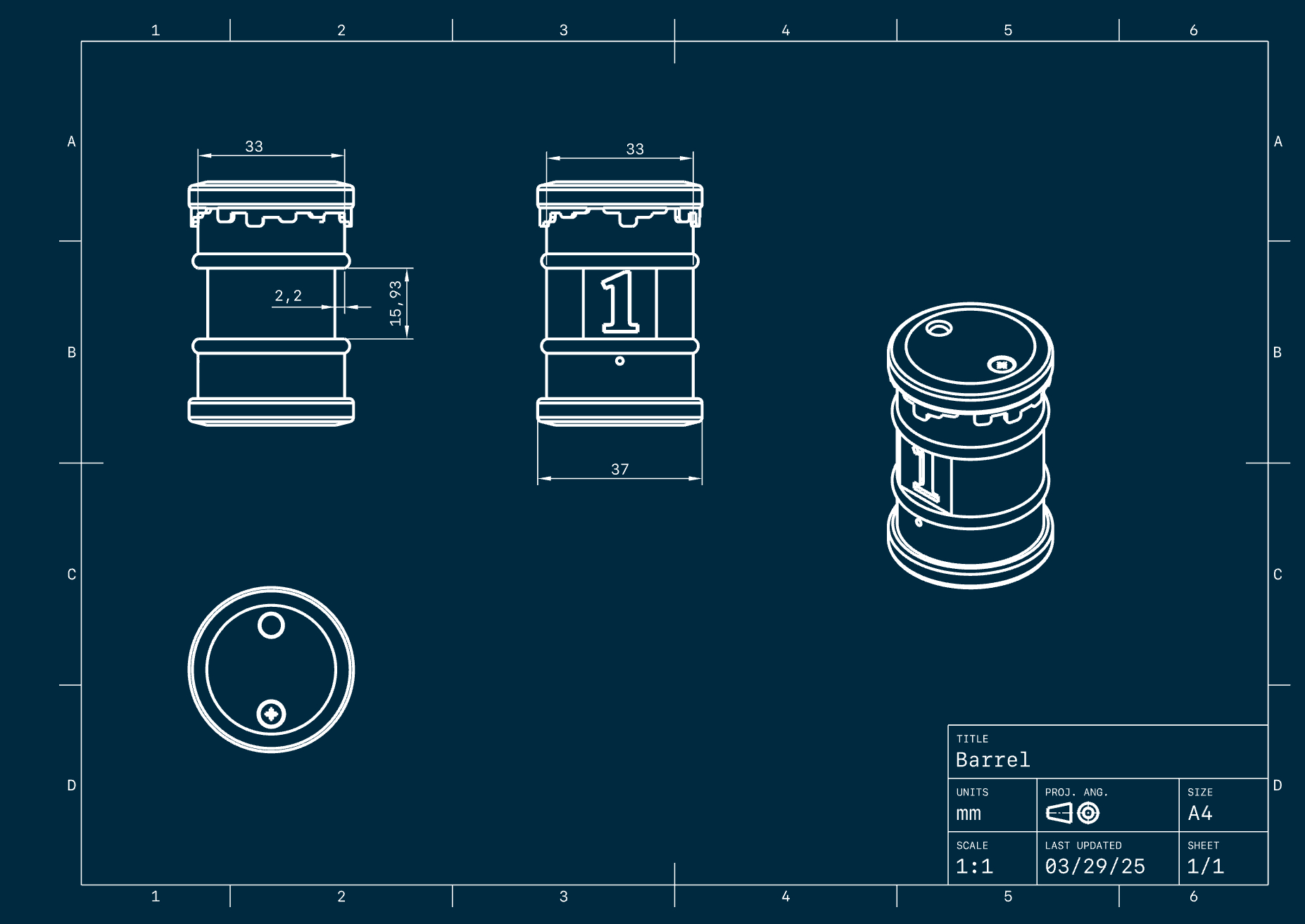 Barrel Technical Drawing
